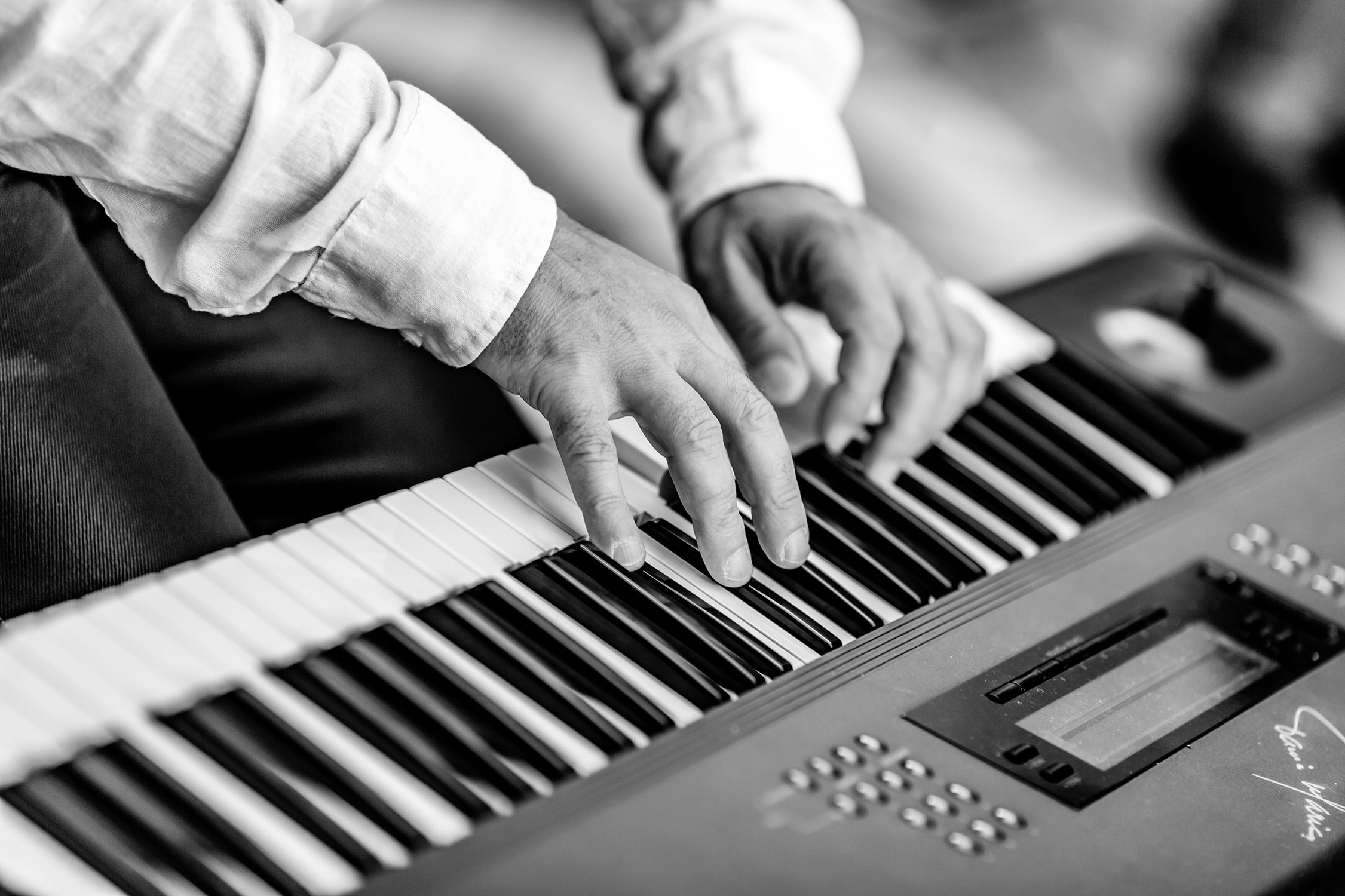 hands-on-bw image Piano keyboard